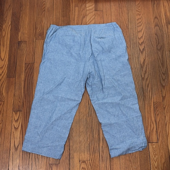 Talbots 100% Linen Cropped Pants Blue size 16W - Picture 2 of 8